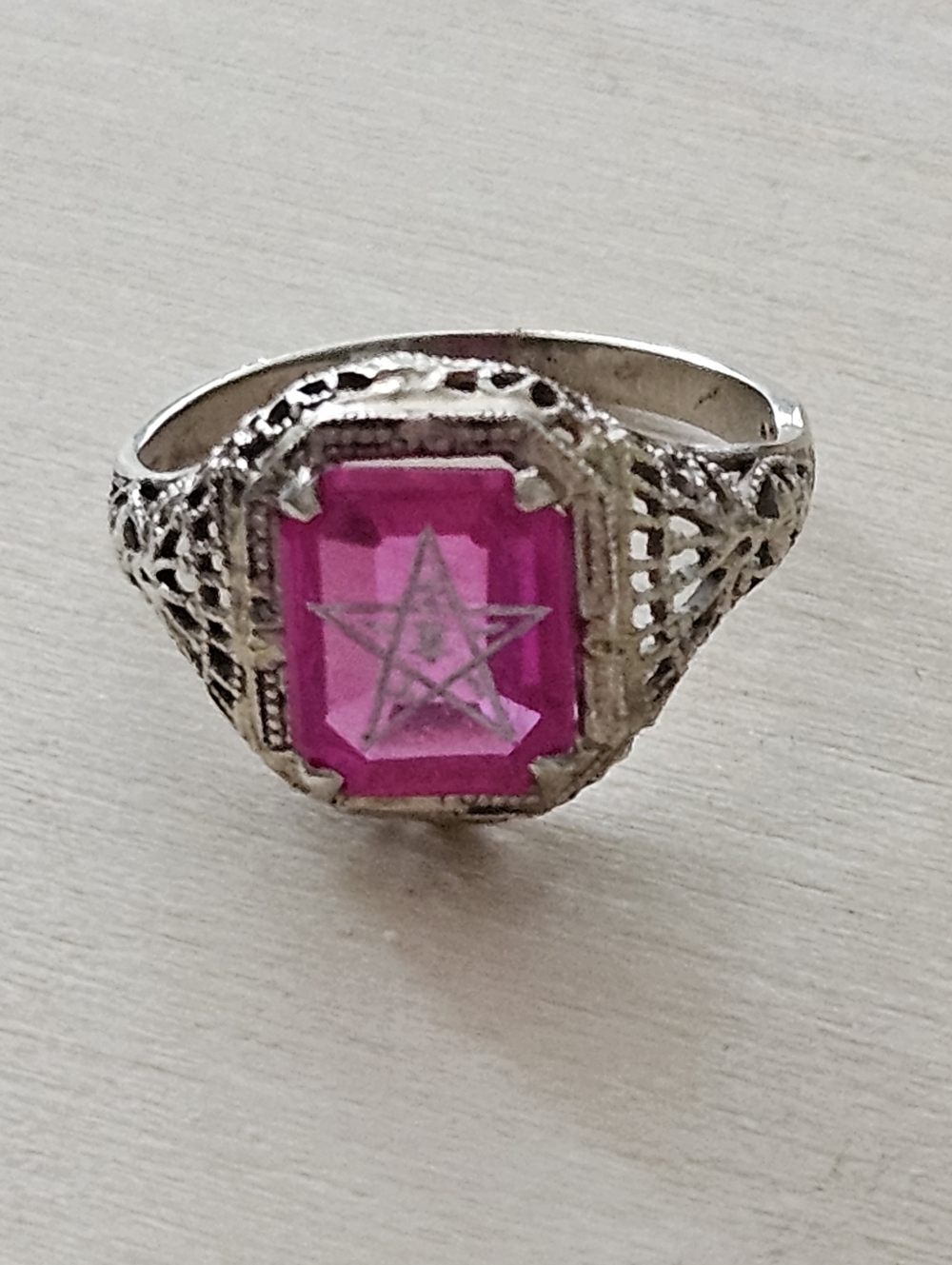 10K vintage Eastern Star Pinky Ring